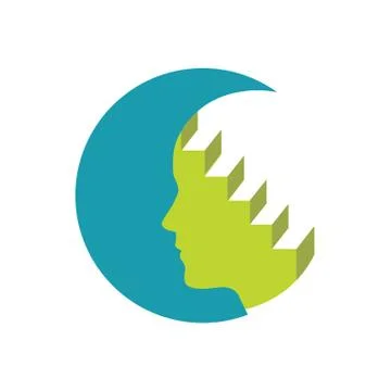 Intelligence Tech Colorful Mind Head Health logo designs concept Stock Illustration