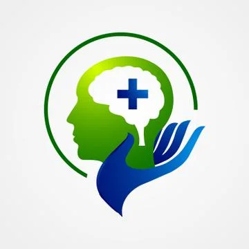 Intelligence Tech Colorful Mind Head Health logo designs concept Stock Illustration