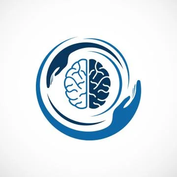 Intelligence Tech Colorful Mind Head Health logo designs concept Illustrazione stock