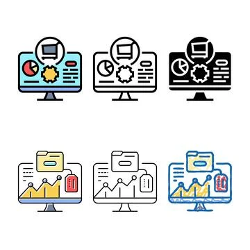 Intelligence technical sales engineer color icon variety vector Stock Illustration