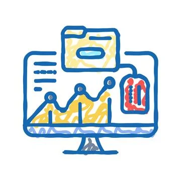 Intelligence technical sales engineer icon doodle illustration Stock Illustration