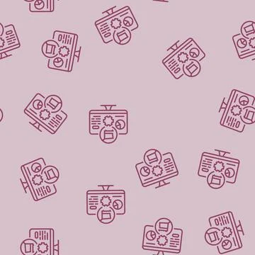 Intelligence technical sales engineer line seamless pattern Illustrazione stock