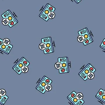 Intelligence technical sales engineer vector seamless pattern Illustrazione stock