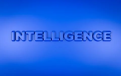 Intelligence text 3D Render Stock-Illustration