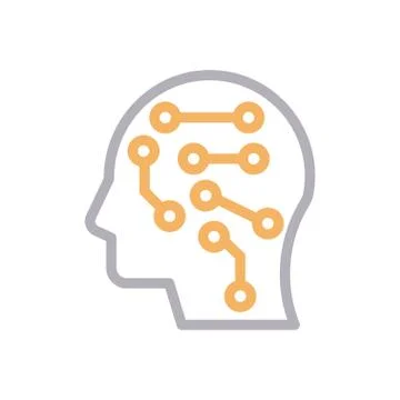 Intelligence thin line colour icon Stockillustratie