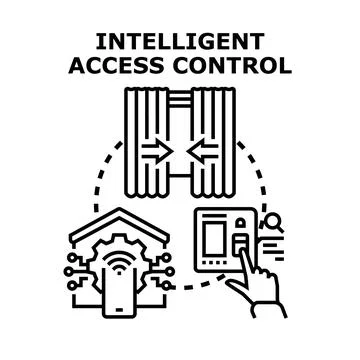Intelligent access control system management concept 스톡 일러스트