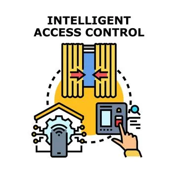 Intelligent access control system management concept Stock Illustration