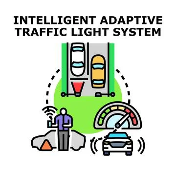 Intelligent adaptive traffic light system vector concept Stock Illustration