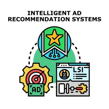 Intelligent advertising recommendation system delivering targeted user expe.. Stock Illustration