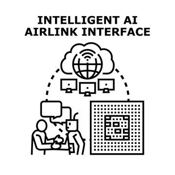 Intelligent ai airlink interface for cloud computing Stock Illustration