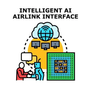 Intelligent ai airlink interface for cloud computing Ilustração Stock