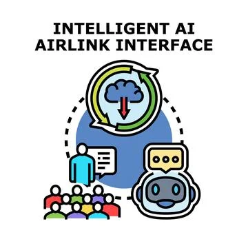 Intelligent ai airlink interface for collaborative cloud computing Illustrazione stock