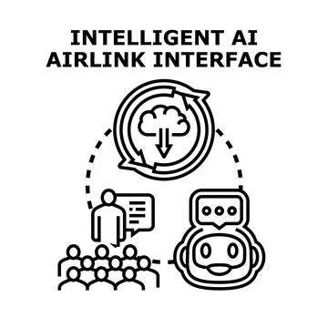 Intelligent ai airlink interface for collaborative cloud computing Stock Illustration