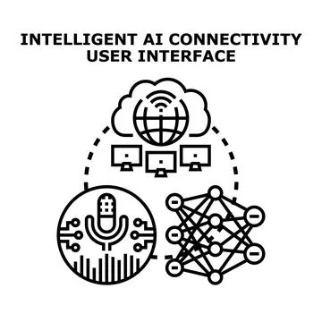 Intelligent ai connectivity user interface concept illustration Stock Illustration