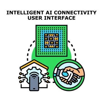 Intelligent ai connectivity user interface concept Stock Illustration