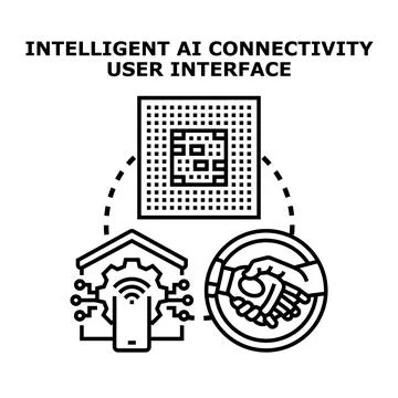 Intelligent ai connectivity user interface concept Stock Illustration