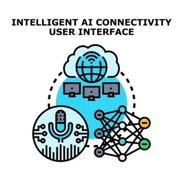 Intelligent ai connectivity user interface concept illustration Stock Illustration
