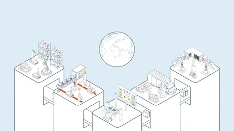 Intelligent AI System Controlling Logistics, Supply Chain Stock-Footage 333078690