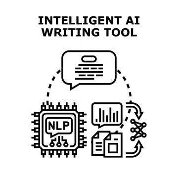 Intelligent ai writing tool concept generating content イラスト素材
