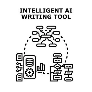 Intelligent ai writing tool generating content and ideas イラスト素材