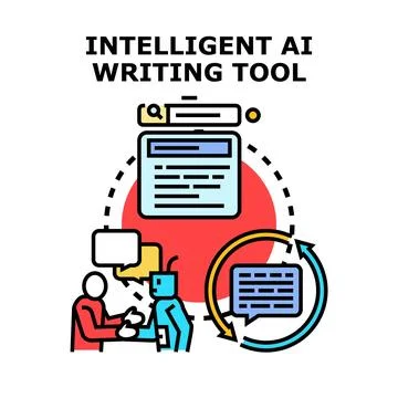 Intelligent ai writing tool providing content generation Stock Illustration