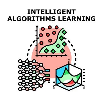 Intelligent algorithms learning process with data analysis 스톡 일러스트