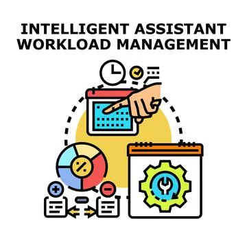Intelligent assistant workload management task organization scheduling Stock Illustration