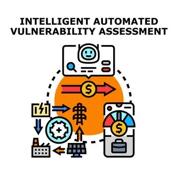 Intelligent automated vulnerability assessment concept vector illustration 스톡 일러스트
