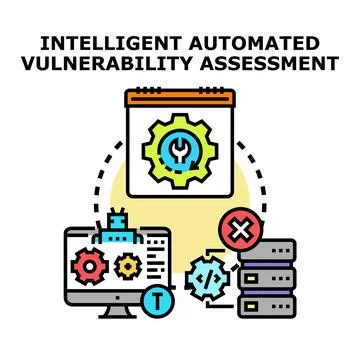 Intelligent automated vulnerability assessment for cybersecurity protection イラスト素材