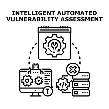 Intelligent automated vulnerability assessment for cybersecurity protection イラスト素材
