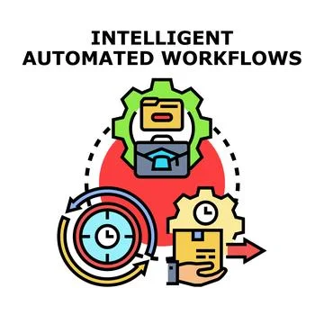 Intelligent automated workflow concept for business efficiency Stock Illustration
