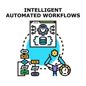Intelligent automated workflows optimizing business processes digitally イラスト素材