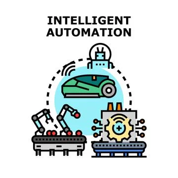 Intelligent automation concept with robotic technology Stock Illustration