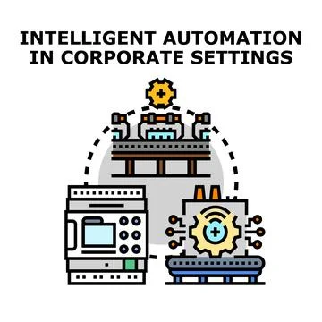 Intelligent automation in corporate settings optimizing processes Illustrazione stock