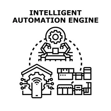 Intelligent automation engine concept for business development Stock Illustration