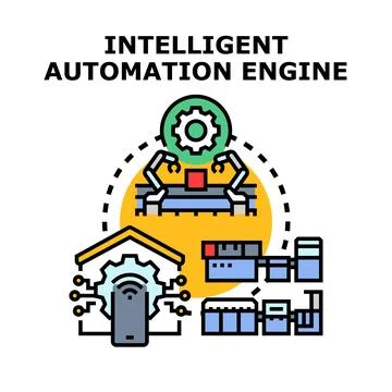 Intelligent automation engine concept for business development Stock Illustration