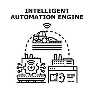Intelligent automation engine optimizing industrial and agricultural processe Stock Illustration