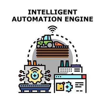 Intelligent automation engine optimizing industrial and agricultural processe Stock Illustration