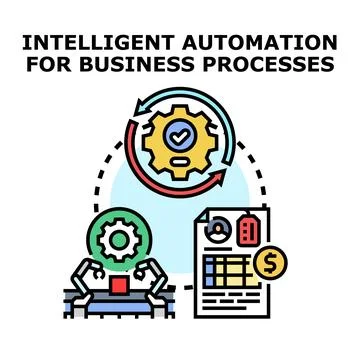 Intelligent automation streamlining business processes efficiency Ilustración de archivo