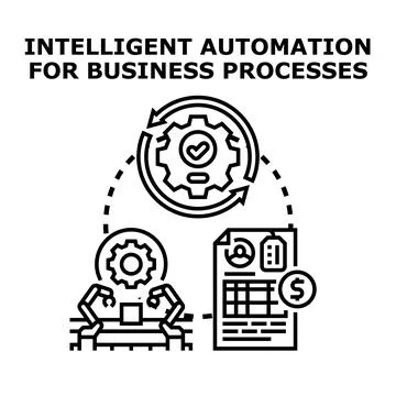 Intelligent automation streamlining business processes efficiency Ilustración de archivo