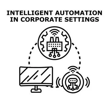 Intelligent automation using robotic process and digital technologies Stock Illustration