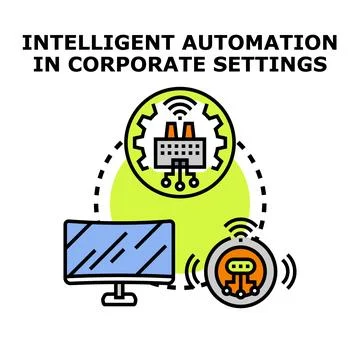 Intelligent automation using robotic process and digital technologies Stock Illustration