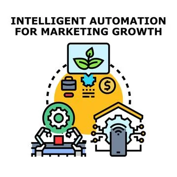 Intelligent automation using technology concepts for marketing growth Stock Illustration