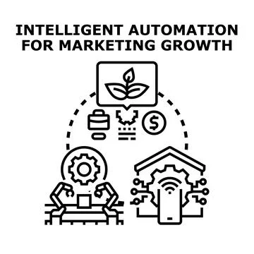 Intelligent automation using technology concepts for marketing growth Stock Illustration