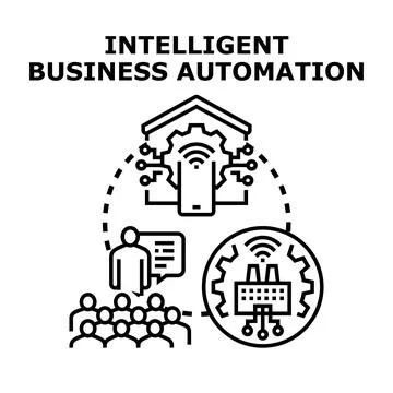 Intelligent business automation process digital transformation management Stock Illustration