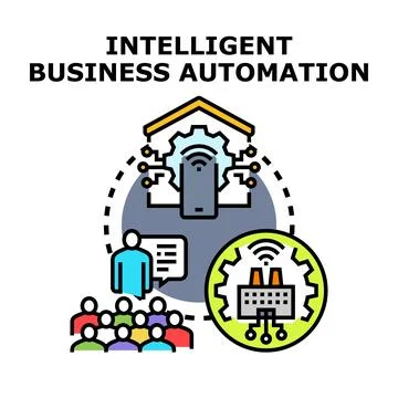 Intelligent business automation process digital transformation management Stock Illustration