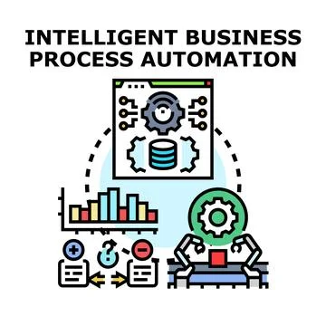Intelligent business process automation system optimizing efficiency Illustrazione stock