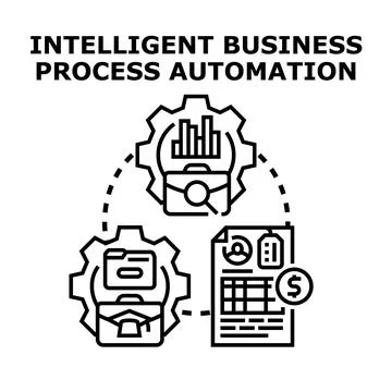 Intelligent business process automation system enhancing workflow 스톡 일러스트