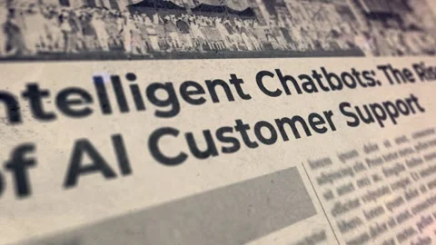 Intelligent Chatbots The Rise of AI Customer Support Newspaper Stock Footage 342457808