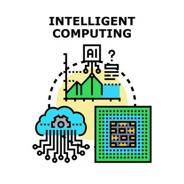 Intelligent computing artificial intelligence data processing technology Illustrazione stock